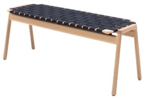 Gazzda Čern&aacute; dubov&aacute; lavice Klupa 120 cm s v&yacute;pletem