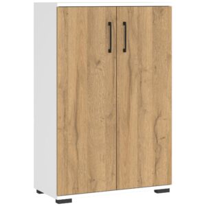 Germania B&iacute;l&aacute; kancel&aacute;řsk&aacute; skř&iacute;ň Profi 2.0 123 x 80 cm s dubov&yacute;m dekorem
