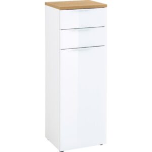 Germania B&iacute;l&aacute; koupelnov&aacute; skř&iacute;ňka Pescara 112 x 39 cm s dubovou deskou