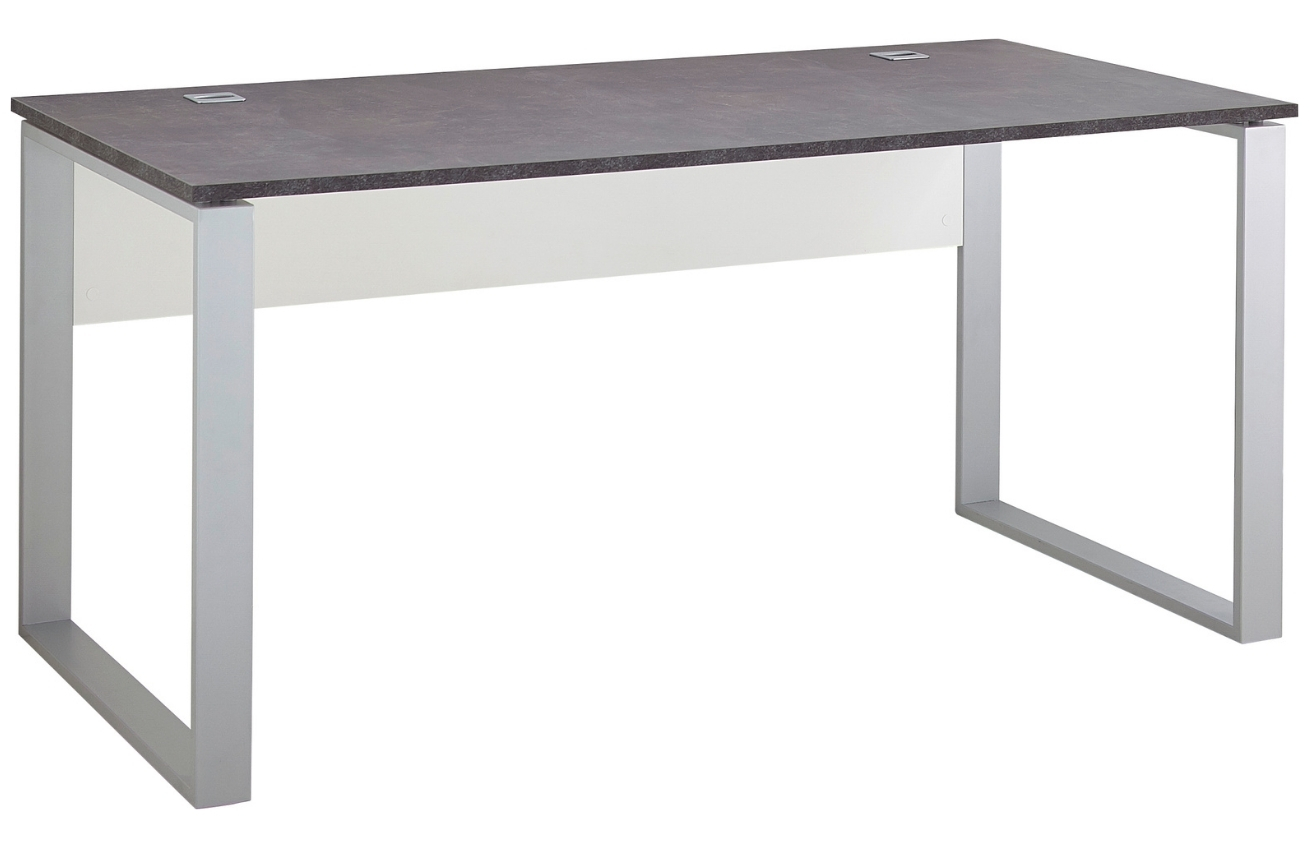 Germania Hnědý pracovní stůl Altino 160 x 80 cm s bílou podnoží