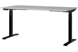 Germania Kr&eacute;mově b&iacute;l&yacute; v&yacute;&scaron;kově nastaviteln&yacute; pracovn&iacute; stůl Mailand 160 x 80 cm s černou podnož&iacute;