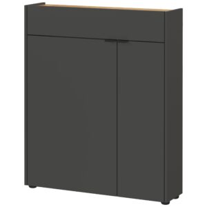 Germania Tmavě &scaron;ed&yacute; botn&iacute;k Ameca 102 x 82 cm s dubov&yacute;m dekorem