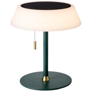 Halo Design Tmavě zelen&aacute; kovov&aacute; nab&iacute;jec&iacute; stoln&iacute; LED lampa Solar 19 cm