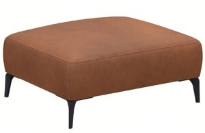 Hněd&aacute; kožen&aacute; podnožka FLEXLUX VOLUZZI 91 x 71 cm