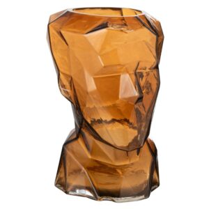 Hněd&aacute; skleněn&aacute; v&aacute;za J-line Cubist 30 cm