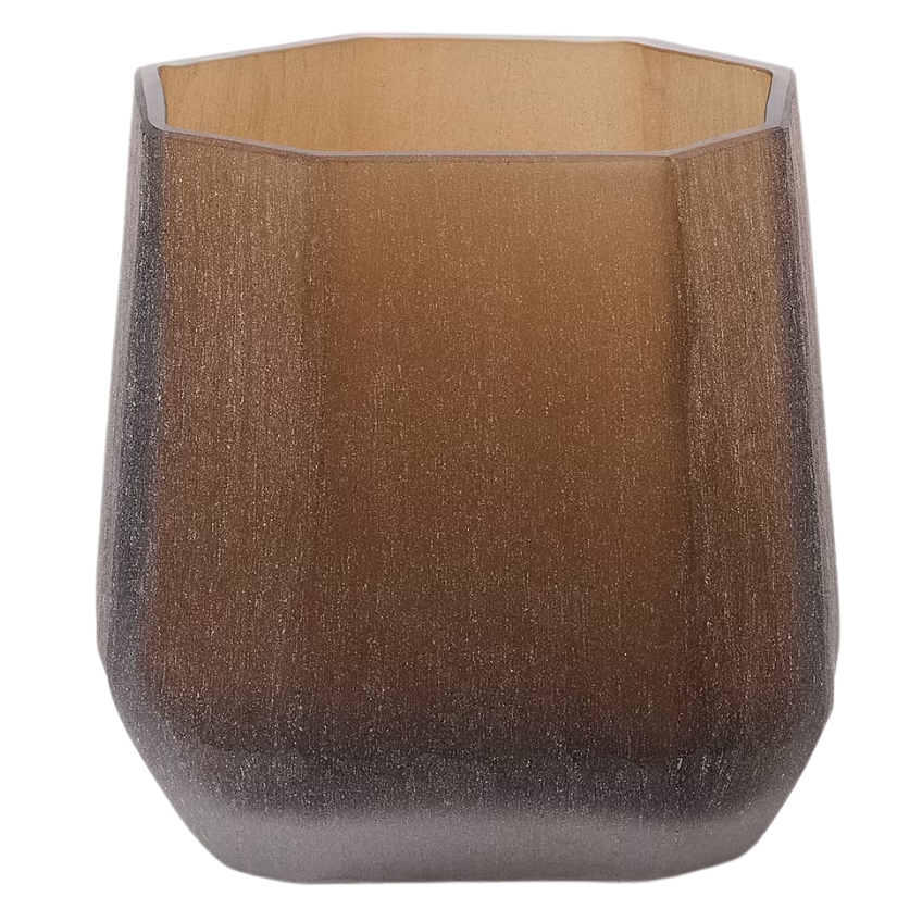 Hnědá skleněná váza Kave Home Terrava 17 cm