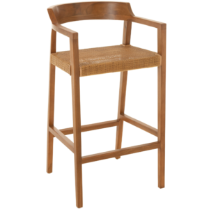 Hněd&aacute; teakov&aacute; barov&aacute; židle J-line Talya 78 cm