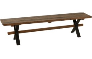 Hněd&aacute; vintage masivn&iacute; lavice J-line Talia 180 x 35 cm