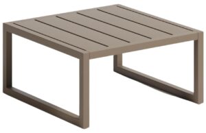 Hnědo zelen&yacute; kovov&yacute; zahradn&iacute; stolek Kave Home Comova 60 x 60 cm