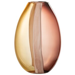 Hnědo-žlut&aacute; skleněn&aacute; v&aacute;za J-line Amberis 33 cm