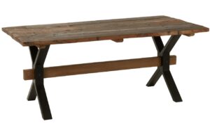 Hněd&yacute; dřevěn&yacute; j&iacute;deln&iacute; stůl J-line Talia 180 x 90 cm