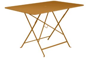 Hněd&yacute; kovov&yacute; skl&aacute;dac&iacute; stůl Fermob Bistro 117 x 77 cm