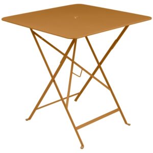 Hněd&yacute; kovov&yacute; skl&aacute;dac&iacute; stůl Fermob Bistro 71 x 71 cm