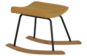 Hořčicově žlut&aacute; čalouněn&aacute; podnožka Quax De Luxe 57 x 42 cm
