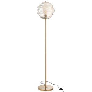 J-line Hněd&aacute; skleněn&aacute; stojac&iacute; lampa Honeycomb 156 cm