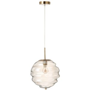 J-line Hněd&eacute; skleněn&eacute; z&aacute;věsn&eacute; světlo Honeycomb 34 cm