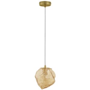 Jantarově hněd&eacute; skleněn&eacute; z&aacute;věsn&eacute; světlo Nova Luce Odelle 18 cm