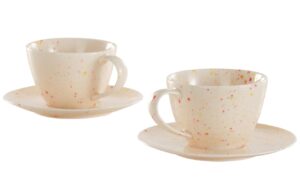 Jotex Set dvou porcel&aacute;nov&yacute;ch &scaron;&aacute;lků s pod&scaron;&aacute;lky SPRINKLE