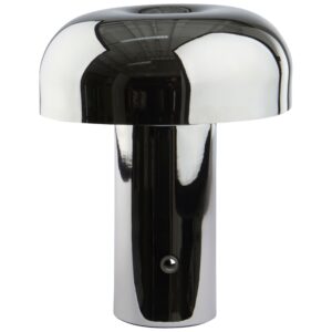 Jotex Stř&iacute;brn&aacute; kovov&aacute; nab&iacute;jec&iacute; stoln&iacute; LED lampa RAGGE