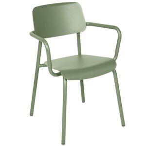 Kaktusově zelen&aacute; hlin&iacute;kov&aacute; zahradn&iacute; židle Fermob Studie s područkami