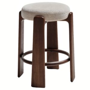 Kave Home B&eacute;žov&aacute; ořechov&aacute; barov&aacute; židle Granite II. 65 cm