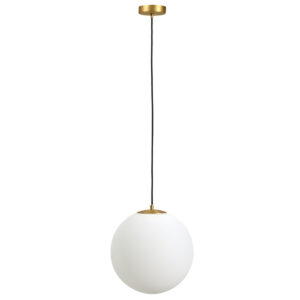 Kave Home B&iacute;l&eacute; skleněn&eacute; z&aacute;věsn&eacute; světlo Brisia 30 cm