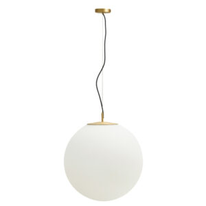 Kave Home B&iacute;l&eacute; skleněn&eacute; z&aacute;věsn&eacute; světlo Brisia 50 cm