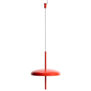 Kave Home Červen&eacute; kovov&eacute; nab&iacute;jec&iacute; z&aacute;věsn&eacute; LED světlo Porte &Oslash; 16 cm