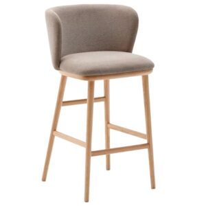 Kave Home Světle hněd&aacute; barov&aacute; židle Ciselia 65 cm s dřevěnou podnož&iacute;