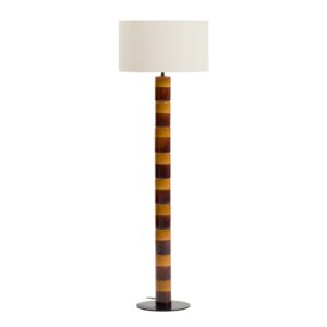 Kave Home Žluto-hněd&aacute; keramick&aacute; stojac&iacute; lampa Mavran 146 cm
