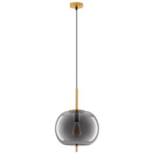 Kouřově &scaron;ed&eacute; skleněn&eacute; z&aacute;věsn&eacute; světlo Nova Luce Lato 30 cm