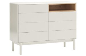 Kr&eacute;mově b&iacute;l&aacute; lakovan&aacute; komoda Teulat Corvo 120 x 40 cm