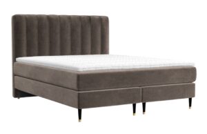 Maison de R&ecirc;ve Hněd&aacute; sametov&aacute; postel boxspring KOBBE 180 x 200 cm