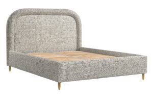 Maison de R&ecirc;ve Kr&eacute;mov&aacute; boucl&eacute; dvoulůžkov&aacute; postel MIJA 180 x 200 cm s &uacute;ložn&yacute;m prostorem