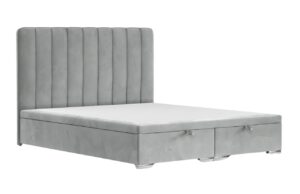 Maison de R&ecirc;ve &Scaron;ed&aacute; sametov&aacute; dvoulůžkov&aacute; postel SWANKY 200 x 200 cm s &uacute;ložn&yacute;m prostorem