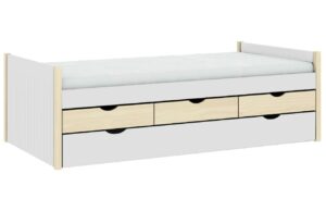 Marckeric B&iacute;l&aacute; dřevěn&aacute; rozkl&aacute;dac&iacute; postel Valka 90 x 190 cm