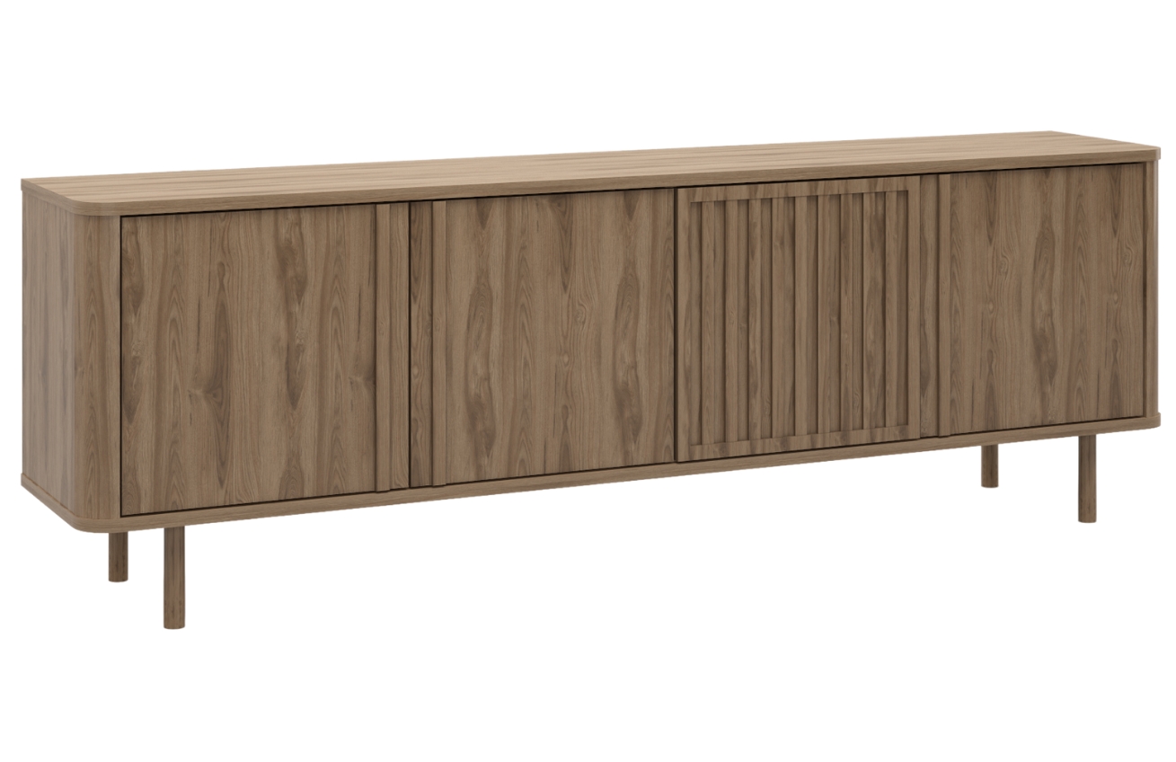 Marckeric Hnědý TV stolek Salma 180 x 35 cm s dřevěným dekorem