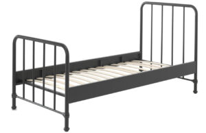 Matně čern&aacute; kovov&aacute; postel Vipack Bronxx 90 x 200 cm