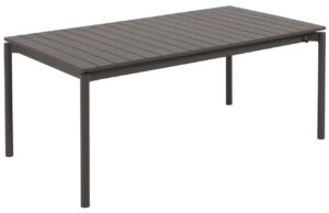 Matně čern&yacute; kovov&yacute; zahradn&iacute; rozkl&aacute;dac&iacute; stůl Kave Home Zaltana 180/240 x 100 cm