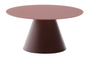 Matně červen&yacute; skleněn&yacute; kulat&yacute; konferenčn&iacute; stolek Kave Home Wilshire 80 cm