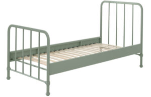 Matně zelen&aacute; kovov&aacute; postel Vipack Bronxx 90 x 200 cm