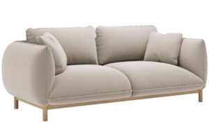 Micadoni Světle b&eacute;žov&aacute; sametov&aacute; dvoum&iacute;stn&aacute; pohovka Ada 178 cm