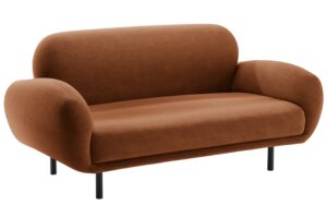 Micadoni Terakotově oranžov&aacute; boucl&eacute; dvoum&iacute;stn&aacute; pohovka Poppy 148 cm