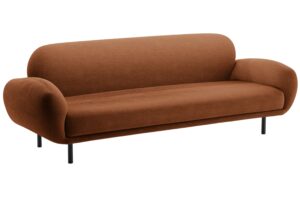 Micadoni Terakotově oranžov&aacute; boucl&eacute; trojm&iacute;stn&aacute; pohovka Poppy 208 cm