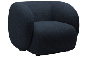Micadoni Tmavě modr&eacute; boucl&eacute; křeslo Kate