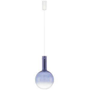 Modr&eacute; skleněn&eacute; z&aacute;věsn&eacute; LED světlo Nova Luce Nostos 25 cm