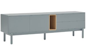 Modro&scaron;ed&yacute; lakovan&yacute; TV stolek Teulat Corvo 180 x 40 cm