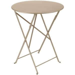 Mu&scaron;k&aacute;tově &scaron;ed&yacute; kovov&yacute; skl&aacute;dac&iacute; stůl Fermob Bistro &Oslash; 60 cm