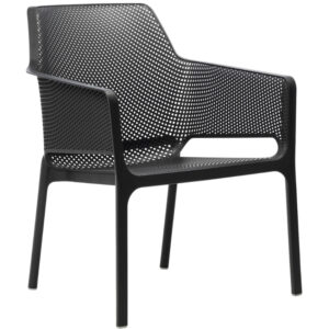 Nardi Antracitově &scaron;ed&eacute; plastov&eacute; zahradn&iacute; křeslo Net Relax