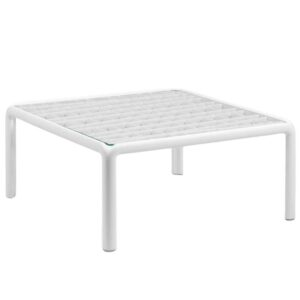 Nardi B&iacute;l&yacute; plastov&yacute; zahradn&iacute; konferenčn&iacute; stolek Komodo Tavolino Vetro 70 x 70 cm